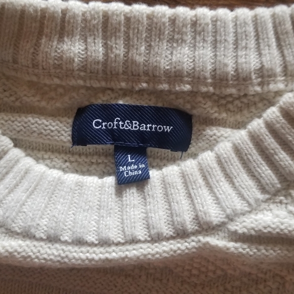 NWOT Cable Knit Sweater, mens, 100% Cotton - Picture 4 of 5